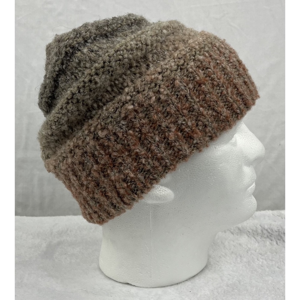 Cappellificio Fiorentino Women OS Italian Wool Alpaca Knit Beanie Hat Earth Tone